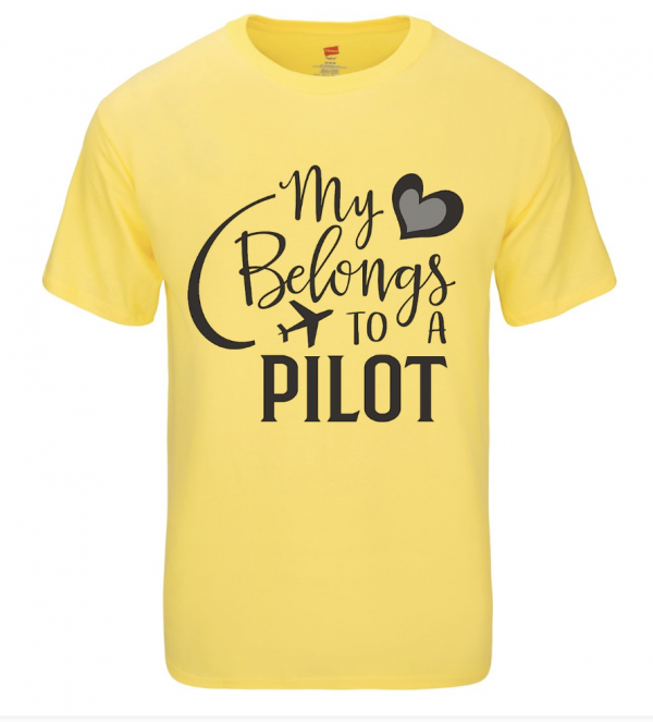 My Heart Belongs To A Pilot - T-Shirt - Image 1