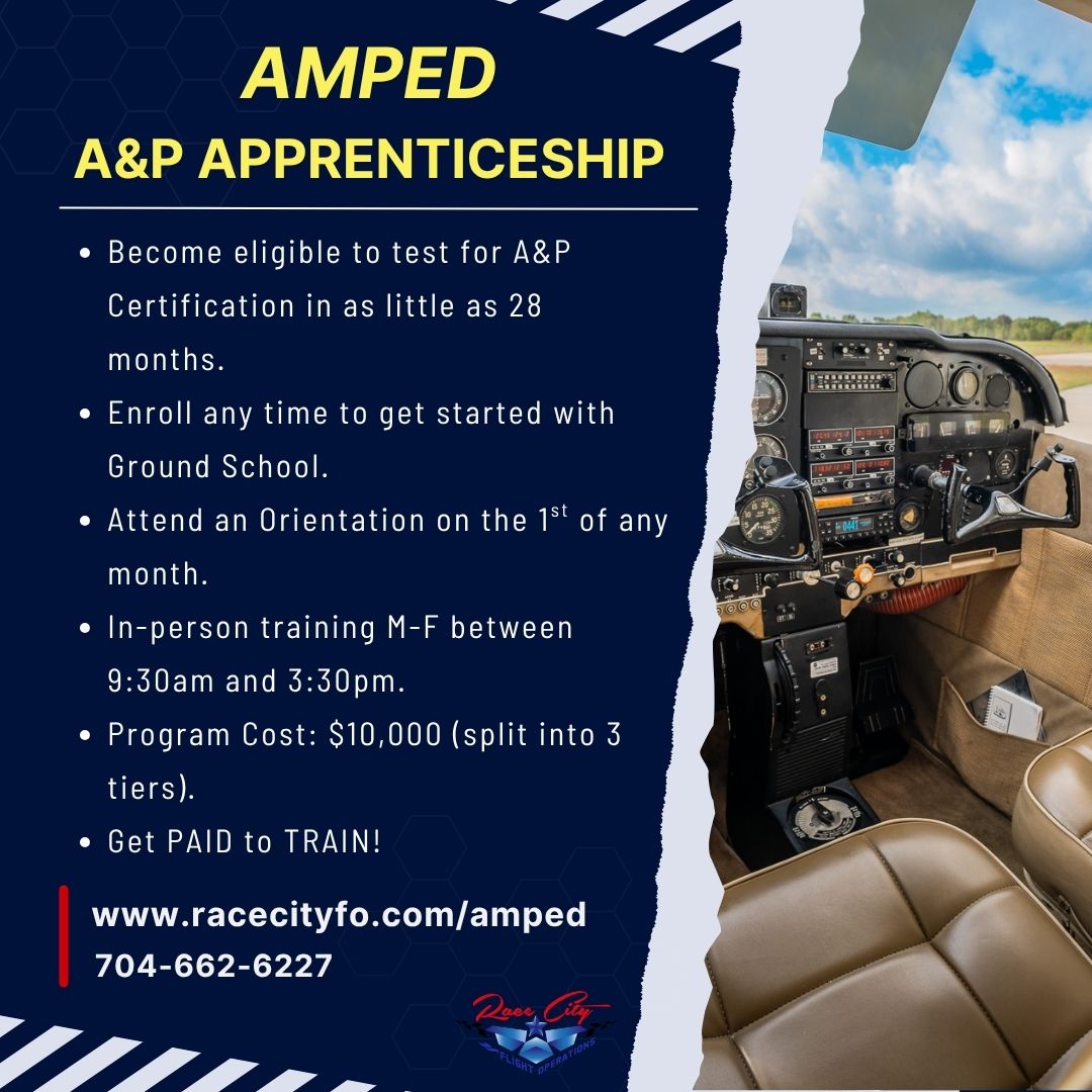 🚨❗❗ Attention aspiring aircraft mechanics -- our AMPED Program is live and our shop doors are open! To learn more visit www.racecityfo.com/amped or email admissions@racecityfo.com with questions and to enroll.