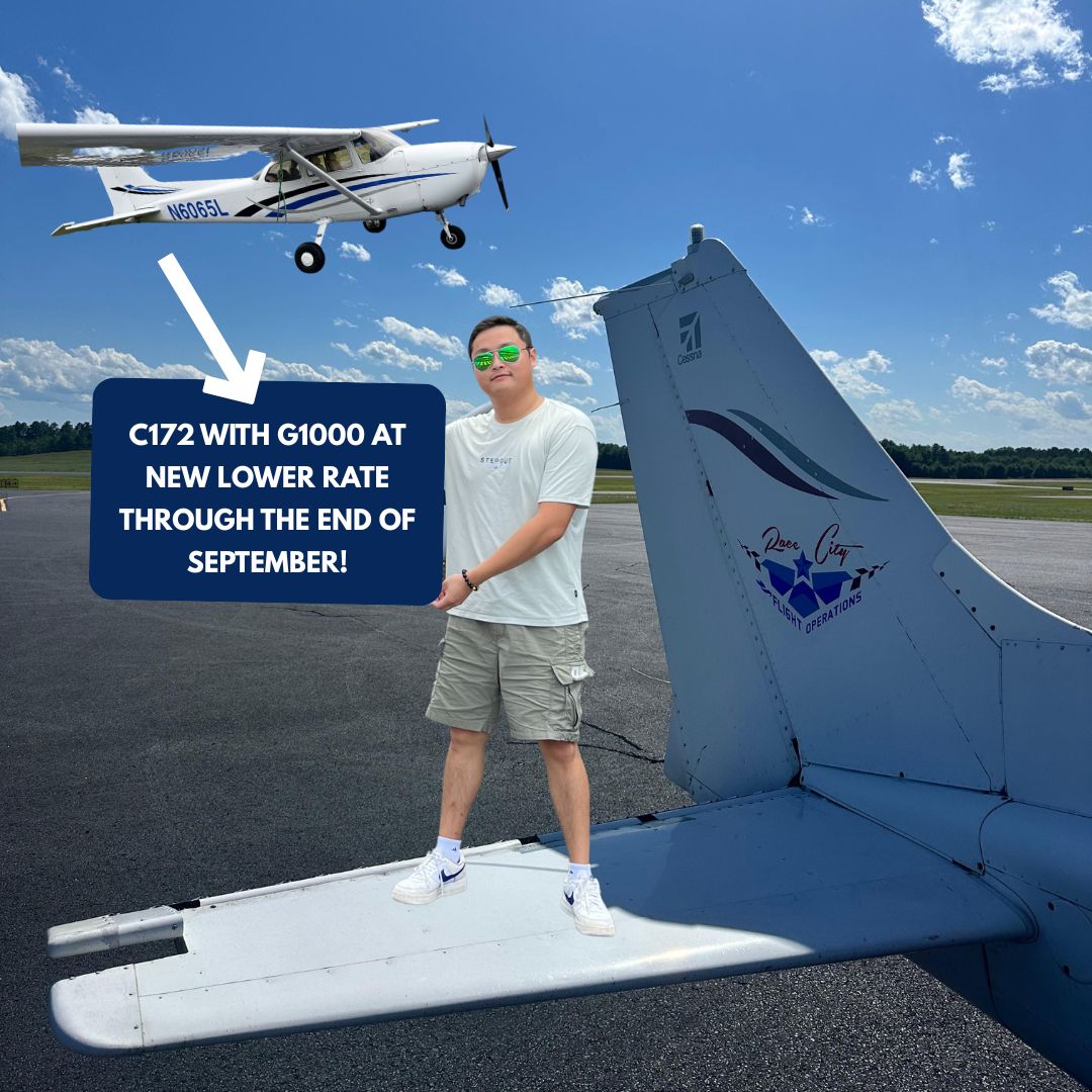 In honor of Jinhang, one of our exceptional CFI's, depatrure to the airlines, we're lowering the rate of his favorite aricraft through the end of September! N6065L is fixed with top-notch avionics including a G1000 panel that we're excited to share with all our students! Congratulations and good luck at the airlines, Jinhang!
