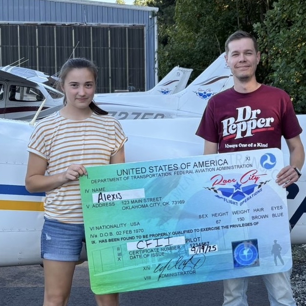 Alexis can now teach YOU to safely fly in the clouds! She's the latest success story at Race City! Great job!