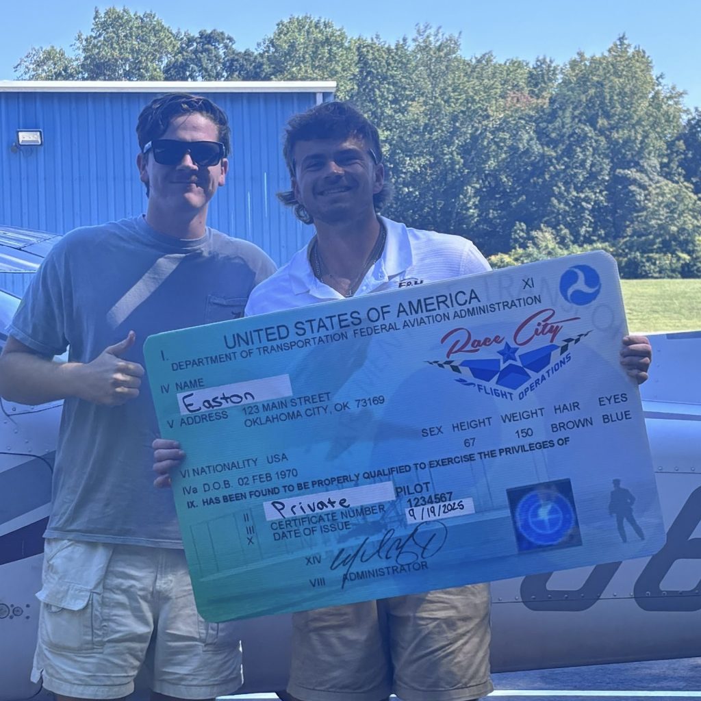 Easton is the worlds newest private pilot! Great job and good luck soaring in our skies!