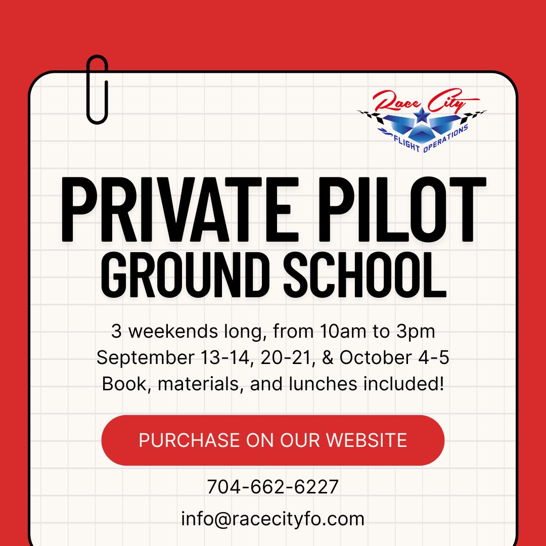 Final Reminder: Private Pilot Ground School starts this weekend!! Sign up by purchasing on our website.