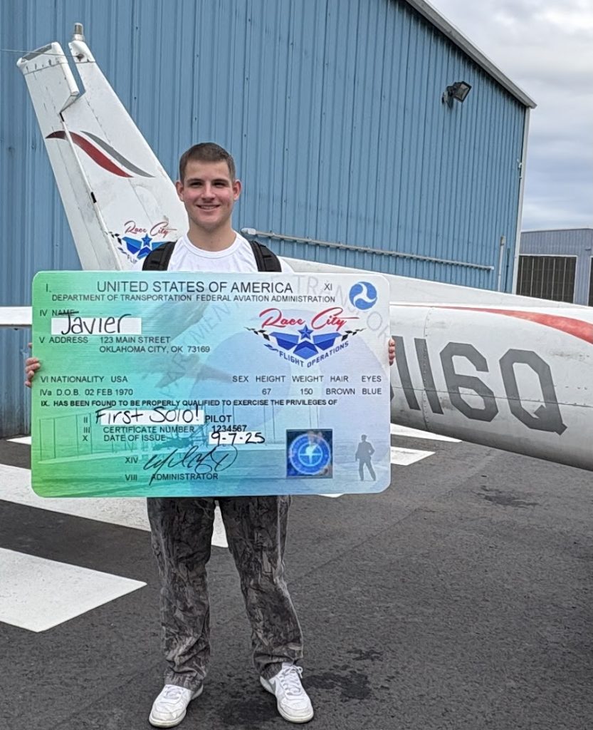 Javier flew all by himself! Great job Javier and instructor Alexis!