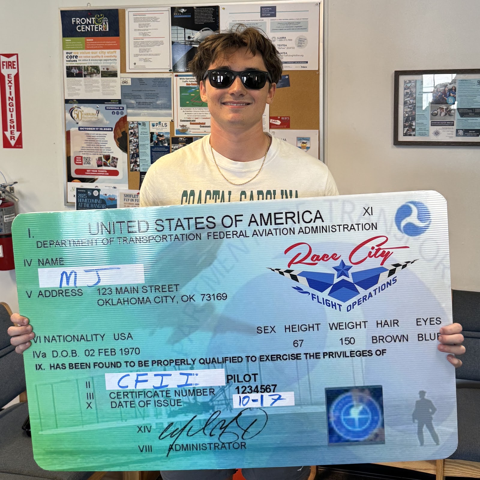 MJ has completed all of his training and has a flying job! Great effort MJ-the sky ahead of you is limitless!