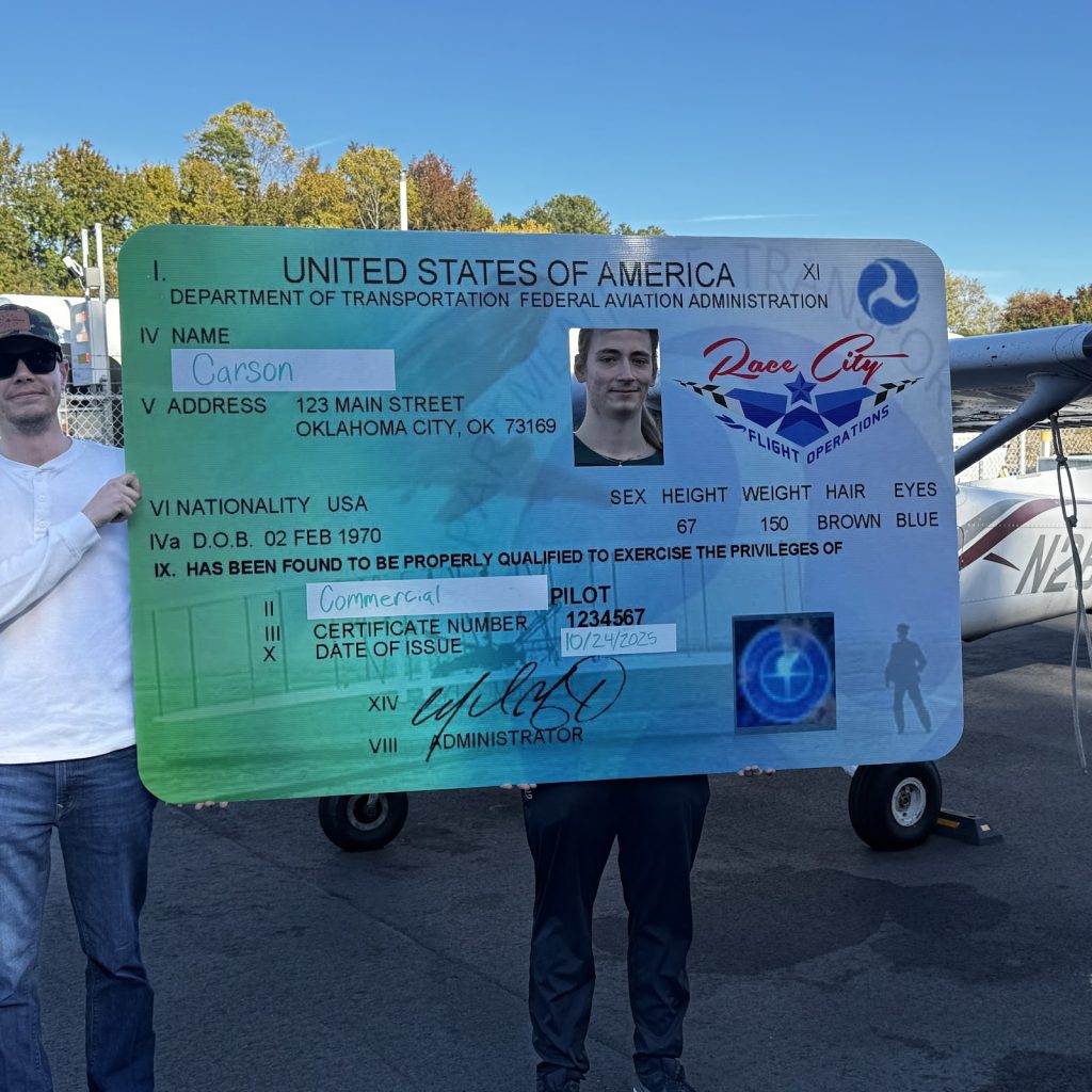 Carson can fly you and get 💸! The worlds newest commercially rated pilot! Great work Carson!