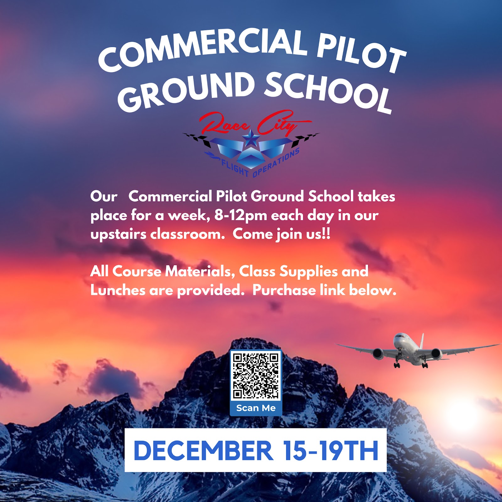 If you're working on your commercial rating, come to our In person commercial ground school. Get your answers, pass your tests, be a safe and competent commercial pilot 💯